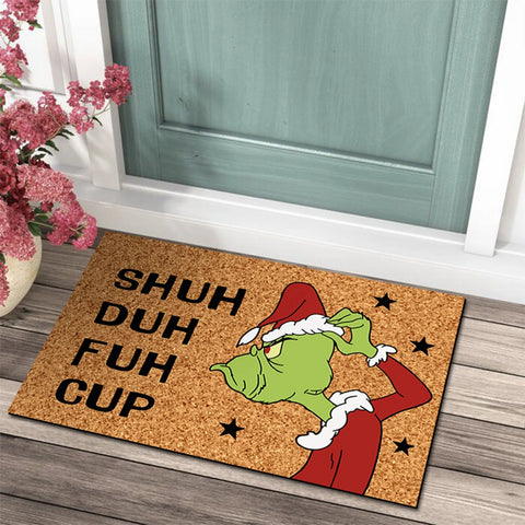 Weihnachtliche Fußmatte mit Grinch-Design - Fröhliche Begrüßung für die Feiertage