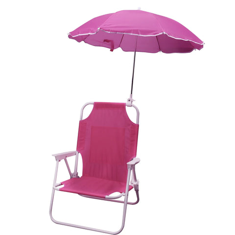 Zusammenklappbarer Strandstuhl mit Sonnenschirm für Kinder