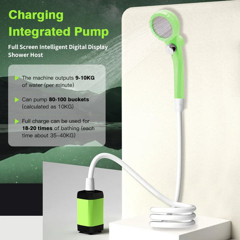 Mobiles Campingdusche-Kit – Mit Digitaldisplay und Einstellbarem Wasserfluss für Abenteurer