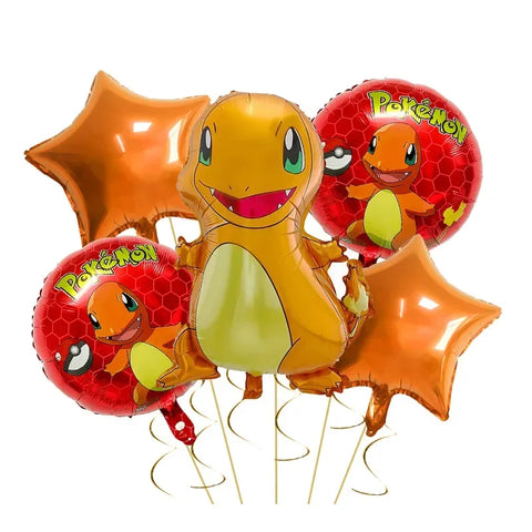 Pikachu- und Charmander-Aluminiumballons – Festdekoration für Pokémon-Fans