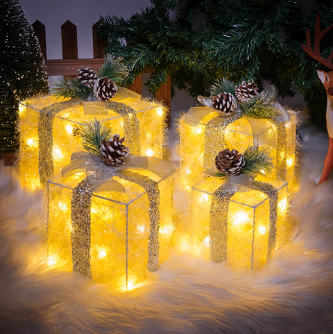 Beleuchtete Weihnachtsgeschenke - Magische Dekoration