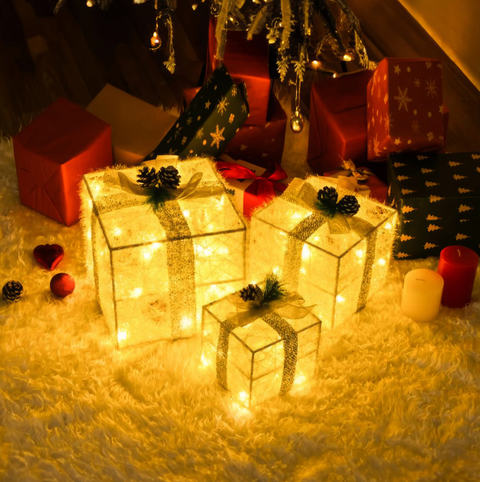 Beleuchtete Weihnachtsgeschenke - Magische Dekoration