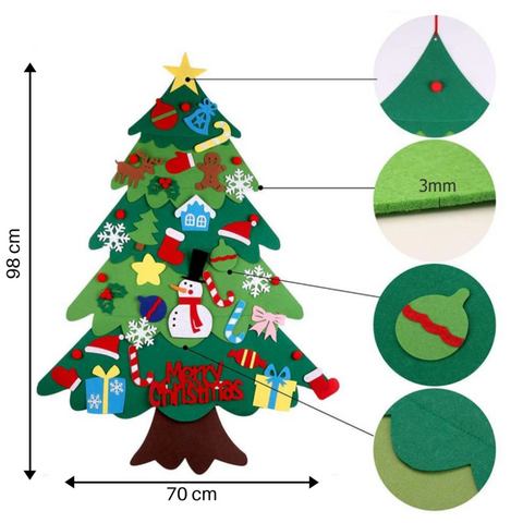 Filz Weihnachtsbaum für Kinder - Kreativ und Wiederverwendbar