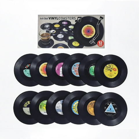Retro Vinyl Untersetzer Set - Schützen Sie Ihre Möbel mit musikalischem Stil
