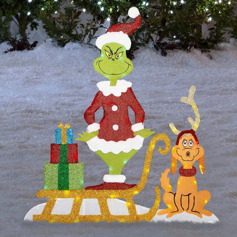 Grinch Weihnachtsdekoration - Fröhliche Gartenbeleuchtung für die Feiertage