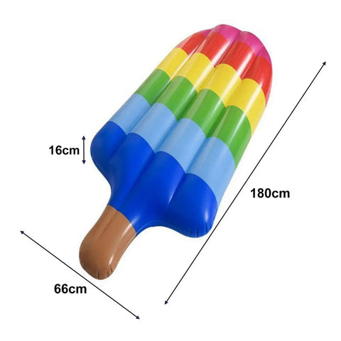 Aufblasbare Pool Float in Eisform – Fröhliche Regenbogen Lounge für den Pool