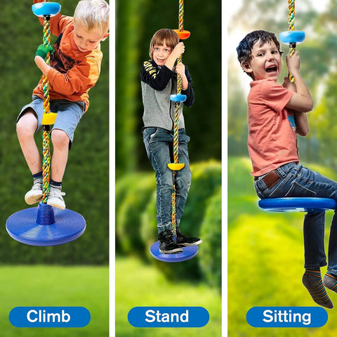 Kletterseil mit Plattform und Scheibe - Spielen und Klettern für abenteuerlustige Kinder