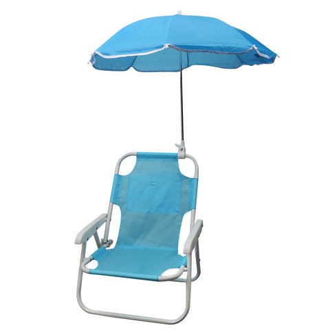Zusammenklappbarer Strandstuhl mit Sonnenschirm für Kinder