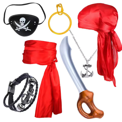 Komplettes Piratenaccessoires-Set – Mit Piratenbrille und Schwert für Kostüme