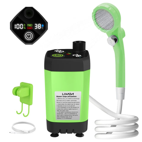 Mobiles Campingdusche-Kit – Mit Digitaldisplay und Einstellbarem Wasserfluss für Abenteurer