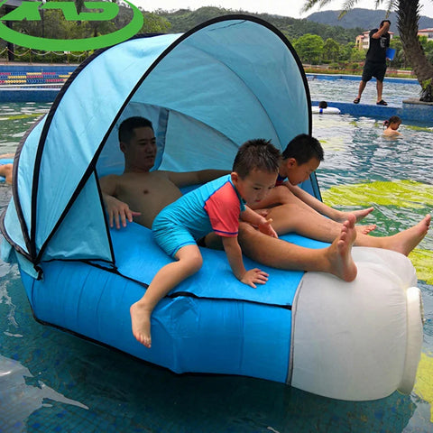Aufblasbare Lounger Bank mit Schatten – Komfortabel und Wasserdicht für Strand und Pool
