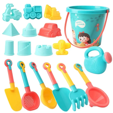 Kinder Strandspielzeug Set – Eimer, Schaufel, Wasserflasche und mehr für Sommervergnügen