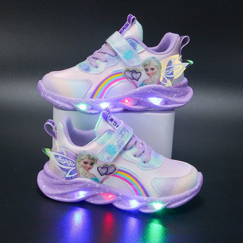Regenbogen Glitzer Sneakers - LED Kinderschuhe für Abenteurer