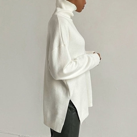 Luna - Eleganter Seitenschlitz Pullover