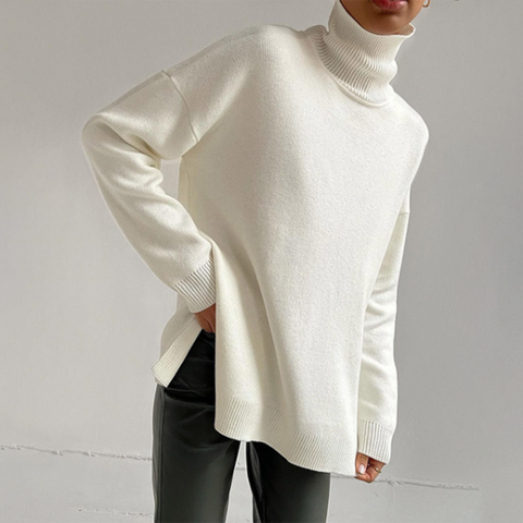 Luna - Eleganter Seitenschlitz Pullover