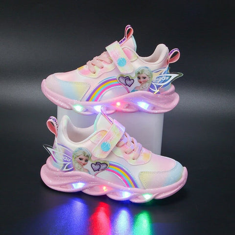 Regenbogen Glitzer Sneakers - LED Kinderschuhe für Abenteurer