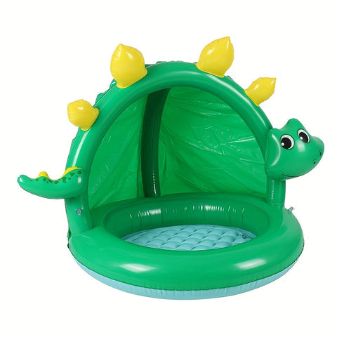 Aufblasbares Dinosaurier Schwimmbad für Babys – Mit Sonnenschutz & Verspielt Design