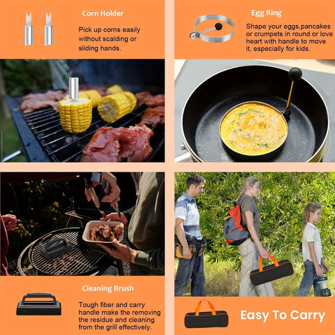 20-teiliges RVS BBQ Grillwerkzeug-Set – Alles, was du für das perfekte Barbecue brauchst