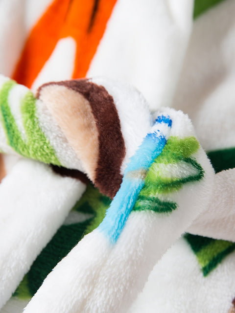 Flanell Kinderbademantel mit Tierdruck – Superweich und Bequem für Jungen und Mädchen