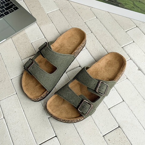 Retro Slides mit Doppelverstellbaren Schnallen für Herren – Komfortabel und Stilvoll für Herren