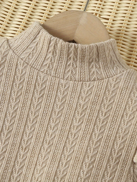 Eva Winter Outfit für Kinder - Turtleneck Pullover mit Karorock und Hut