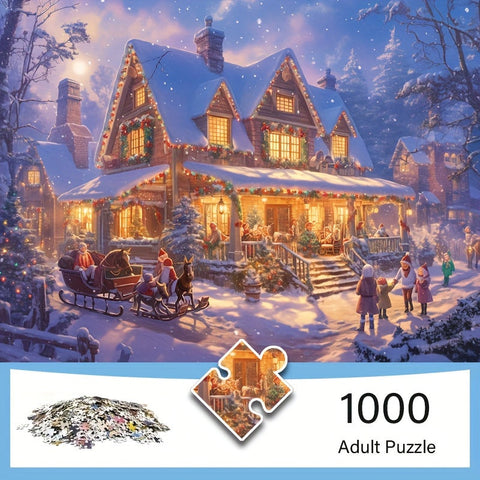Winterliche Verzauberung Puzzle – Genießen Sie die festliche Atmosphäre