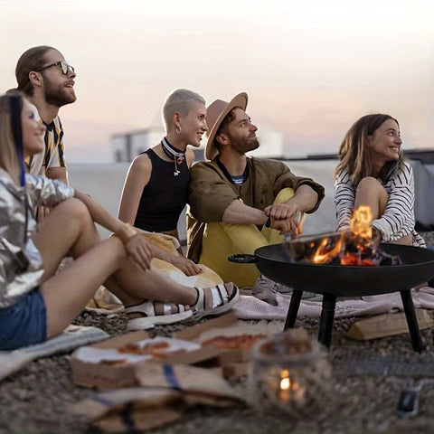 Gusseiserne Feuerschale – Ideal für Grillen, Camping und Gartenbeleuchtung