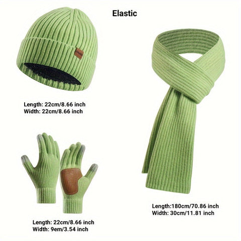 Fröhliches Winterset - Mütze, Schal und Handschuhe für Paare