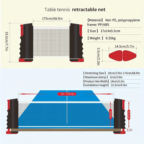 Tragbares Tischtennis-Set - Ideal für drinnen und draußen