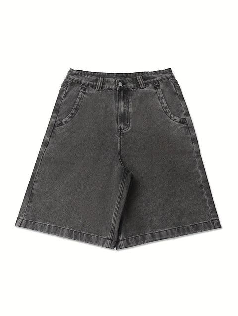 Lässige Bermuda-Jeansshorts – Lockere Passform mit stilvollen Blumenstickereien