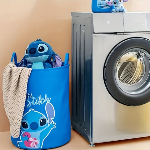 Zusammenklappbarer Wäschekorb mit Stitch-Thema – Ideal für Wäsche- und Spielzeugaufbewahrung