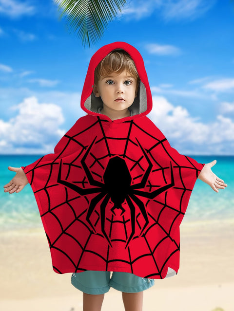 Flammhemmender Spinnenweb-Badcape – Kapuzenhandtuch für Kinder
