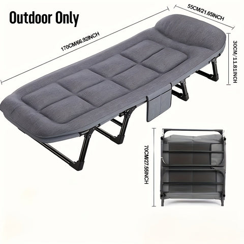 Zusammenklappbares Campingbett für Erwachsene – Leichtes Aluminium- und Edelstahlgestell