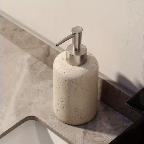 Marmor Seifenspender – Luxuriöser Resinspender mit Edelstahlpumpe für Badezimmer oder Küche