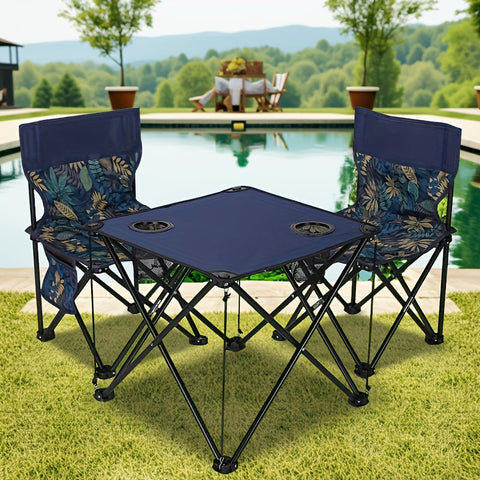 Zusammenklappbares Gartenmöbelset mit Tisch und Stühlen – Tragbar für Camping und BBQ