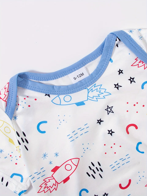 Weltraum Abenteuer Baby Set – Body, Hose und Mützen