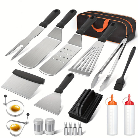 20-teiliges RVS BBQ Grillwerkzeug-Set – Alles, was du für das perfekte Barbecue brauchst