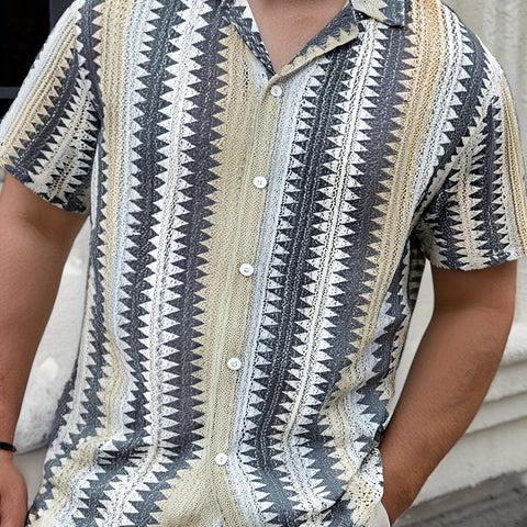 Herren Sommer Casual Kurzarmshirt – Gewebe für einen Frischen Look