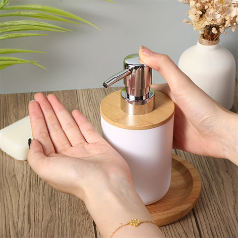 Badezimmer Zubehör Set mit Bambusdeckel – 4-teiliges Set für Badezimmerdekoration