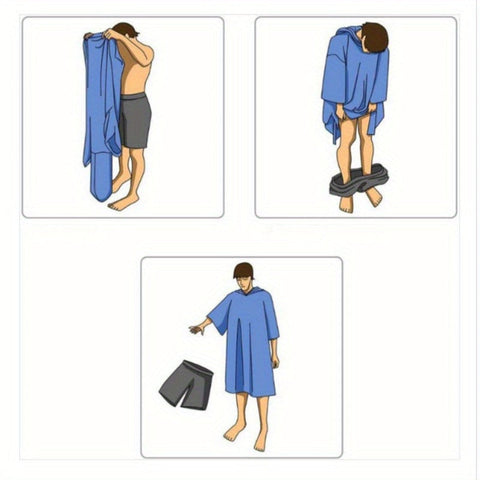 Stitch Mikrofaser Badcape mit Kapuze – Schnelltrocknend und Geeignet für Innen und Außen