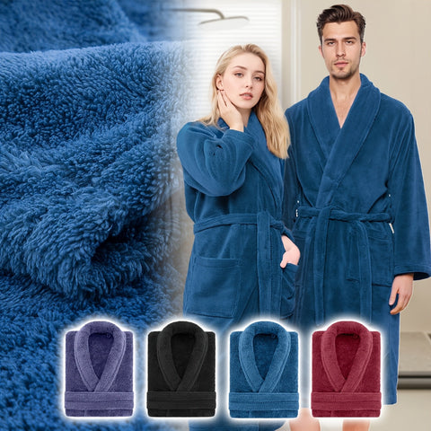 Luxe Unisex Coral Fleece Bademantel – Ultraweich und Warm für Deinen Komfort