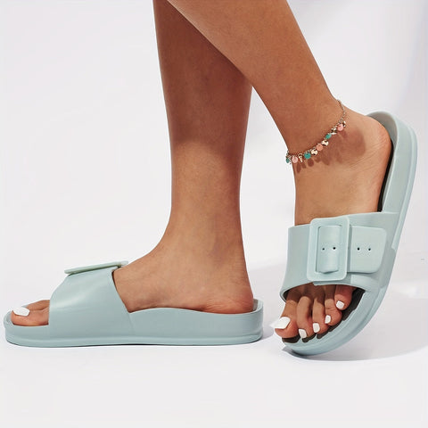 Bequeme Damen Slipper mit Schnalle – Leicht & Verstellbar für Innen und Außen