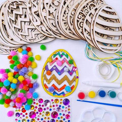 DIY Osterei Bastelset – Gestalte deine eigenen bunten Holz-Ostereier für Ostern