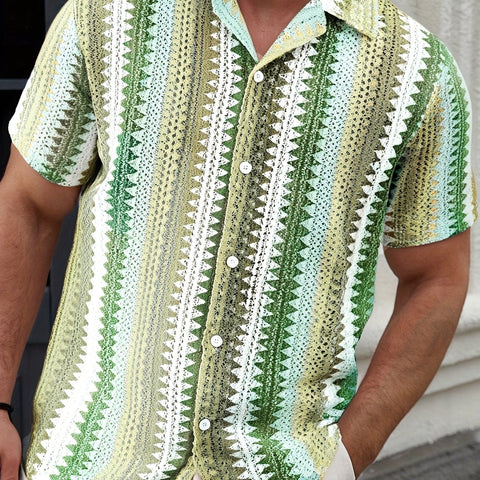 Herren Sommer Casual Kurzarmshirt – Gewebe für einen Frischen Look
