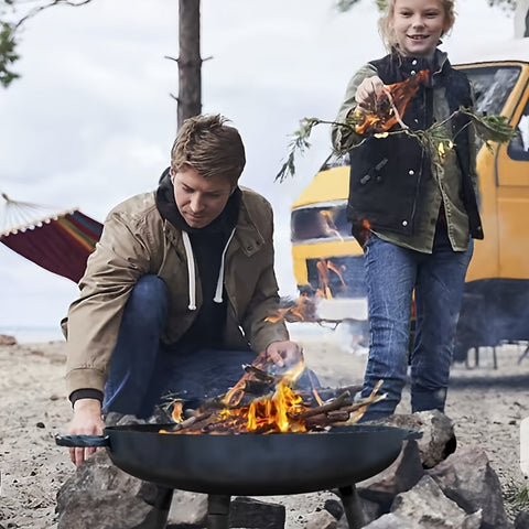 Gusseiserne Feuerschale – Ideal für Grillen, Camping und Gartenbeleuchtung