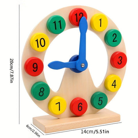 Holz Lernuhr für Kinder – Pädagogisches Spielzeug zum Lernen von Zahlen und Zeit