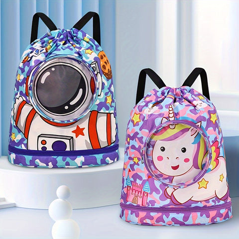 Cartoon Schwimmtasche mit Trocken/Nass Trennung – Stilvolle, Tragbare Tasche für Kinder und Erwachsene