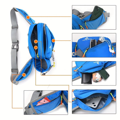 Vielseitige Lauf-Hüfttasche mit Wasserflaschenhalter – Langlebiges Nylon mit Reißverschlüssen für Wandern und Marathons