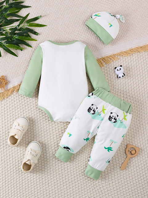 Baby Panda Set – Strampler, Hose und Mütze für Abenteuer im Freien