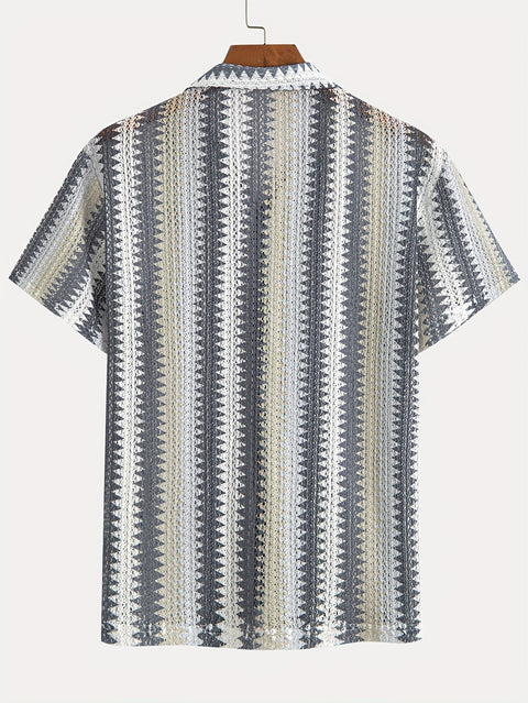 Herren Sommer Casual Kurzarmshirt – Gewebe für einen Frischen Look
